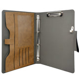 4 Ring Binder Padfolio File Folder, Business and Interview Portfolio with 4-Ring Binder, Clipboard