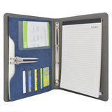 4-Ring Binder Padfolio with Expanded Document Bag, Business and Interview Portfolio with 4-Ring Binder