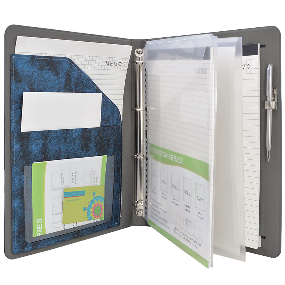 Ring Binder Padfolio with Expanded Document Bag, Organizer Business an ...