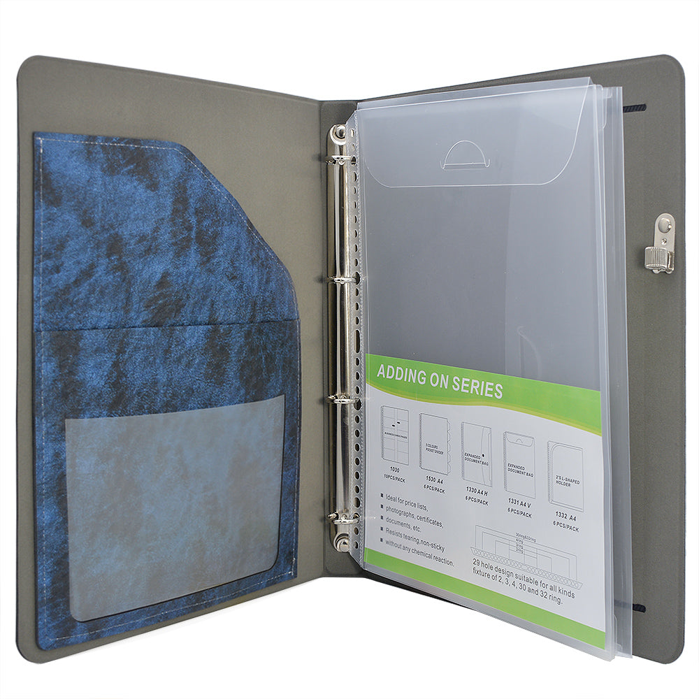 Ring Binder Padfolio with Expanded Document Bag, Organizer Business an ...