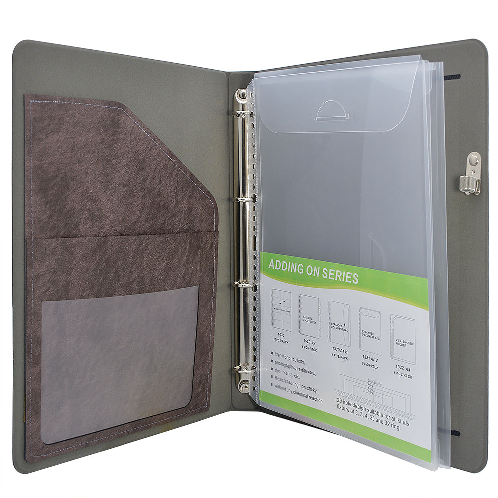 Ring Binder Padfolio with Expanded Document Bag, Organizer Business an ...