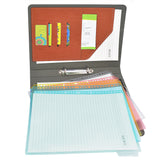 Binder Padfolio Organizer with Color File Folders, Business and Interview Portfolio with 2-Ring Binder, Clipboard