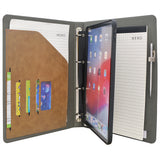 Tablet Organizer Padfolio with 4-Ring Binder, Binder Portfolio with Removable Tablet Holder for iPad 10.5"/ iPad Pro 11"/ 12.9"