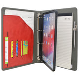 Tablet Organizer Padfolio with 4-Ring Binder, Binder Portfolio with Removable Tablet Holder for iPad 10.5"/ iPad Pro 11"/ 12.9"