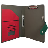 Ring Binder Padfolio with Expanded Document Bag, 2-Ring Binder Portfolio Organizer Business Case with Clipboard