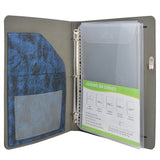 Ring Binder Padfolio with Expanded Document Bag, Organizer Business and Interview Portfolio with 3-Ring Binder