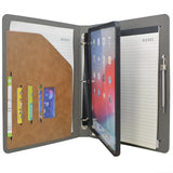 Tablet Organizer Padfolio with 3-Ring Binder, Binder Portfolio with Removable Tablet Holder for iPad 10.5"/ iPad Pro 11"/ 12.9"